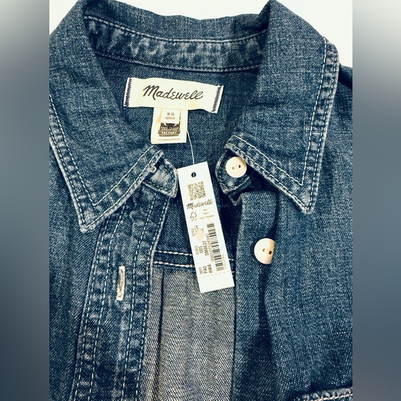 Madewell Denim Tuckable Button-Up Denim Shirt Size XS - Picture 8 of 13